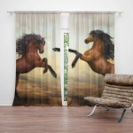 Sablio Závěs Vzpínající se koně: 2ks 140x250cm – Hledejceny.cz
