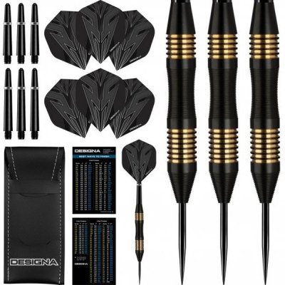 Designa Mako Darts Steel Tip Elektro Brass Micro Grip Black 23 g – Hledejceny.cz