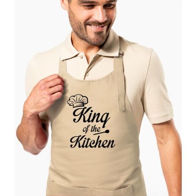 Kariban HobbyTriko Zástěra pro muže King of the Kitchen Béžová – Hledejceny.cz