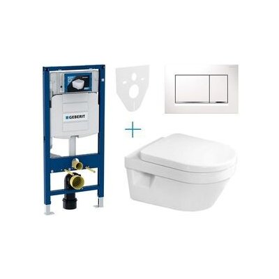 Geberit Duofix tlačítko Sigma30 bílá/chrom lesk WC Villeroy & Boch Architectura + SEDÁTKO 111.300.00.5 AZ5