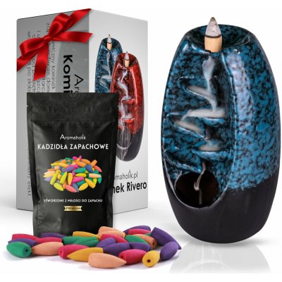 Aromaholik Backflow kadidelnice Rivero s 50 ks kuželových kadidel modrá – Hledejceny.cz