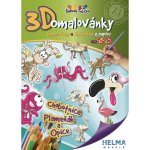 3D omalovánky Chobotnice opice,plameňák A4 138468 – Zboží Mobilmania