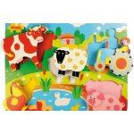 Bigjigs široké vkládací puzzle Farma tloušťka 2 cm – Hledejceny.cz