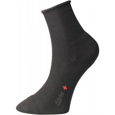 Ovecha ponožky s jemným sevřením lemu "Roll-top"- s mikroplyšem černé