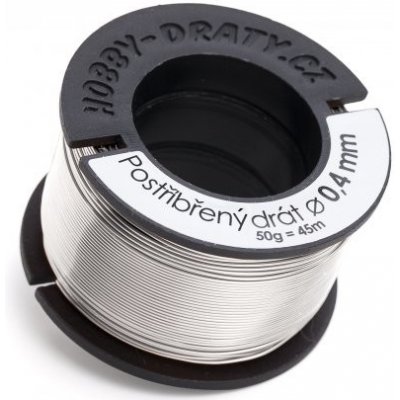 Hobby dráty Postříbřený drát 0,4/50g – Zboží Dáma