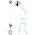Šperky4U těhotenský piercing do pupíku srdíčko WP01080-C – Sleviste.cz
