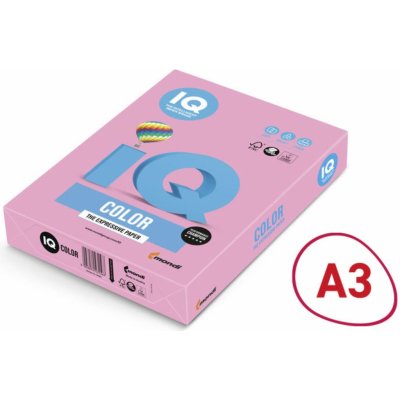 IQ Color A3 160g PI25 růžová 250 listů