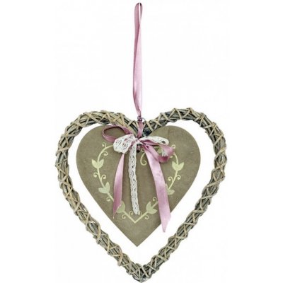 Srdce z proutí s cedulkou - proutěné srdce svatební výzdoba – Zboží Mobilmania