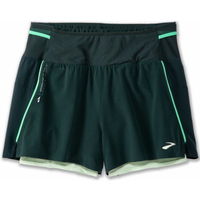 Brooks High Point 3" 2in1 Short 2.0 W Zelená – Zboží Dáma