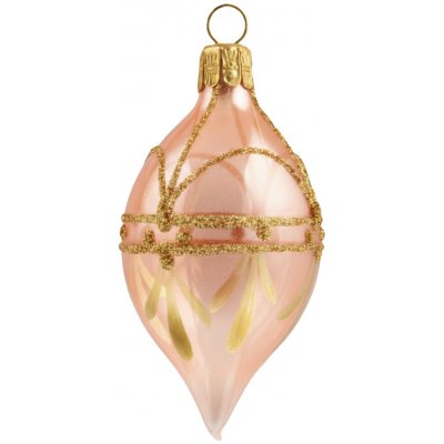 Bella Rose Skleněná vánoční ozdoba Oliva Růžová Lesk, růžová barva, sklo – Sleviste.cz