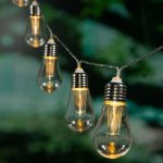LUMILED Girlanda solární zahradní 20x LED Ozdobné žárovky A60 5,69m Teplá bílá 3000K HELIC – Zboží Dáma