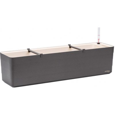 PLASTIA Berberis Samozavlažovací truhlík plast 80 x 20 x 20 cm antracit/slonová kost – Hledejceny.cz