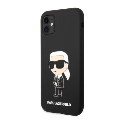 Pouzdro Karl Lagerfeld Liquid Silicone Ikonik NFT Apple iPhone 11 černé – Zboží Mobilmania