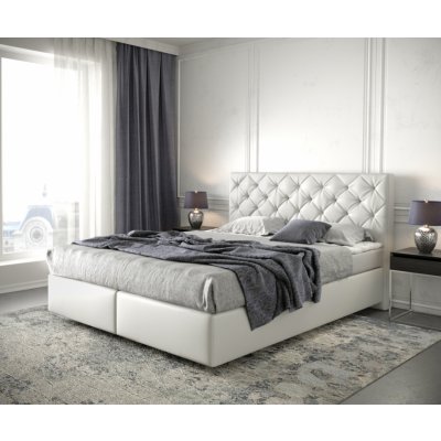 Delife Dream-Great koženka bílá s matrací a topperem – Zboží Mobilmania