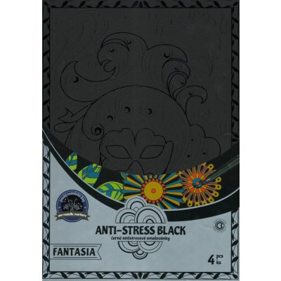 Centropen Antistress omalovánky Fantasia black 4 ks