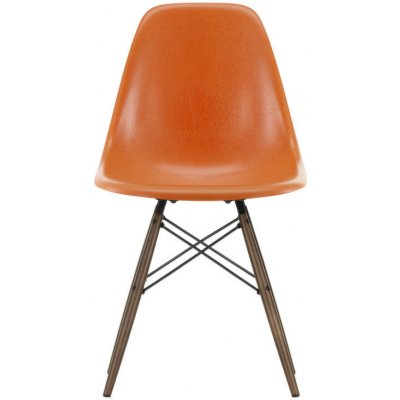 Vitra Eames Fiberglass DSW red orange/dark maple