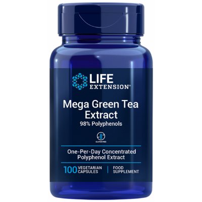 Life Extension Decaffeinated Mega Green Tea Extract 100 rostlinných kapslí