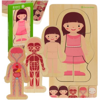 KIK KX5957 puzzle Montessori části těla dívka – Sleviste.cz