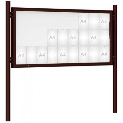 PROCITY Venkovní vitrína model 1000 27 x A4, hnědá, včetně sloupků | Zboží Auto