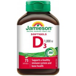 Jamieson Vitamín D3 1000 IU 75 kapsúl