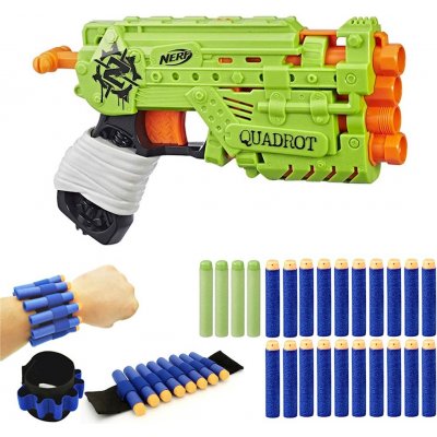 Nerf Zombie Strike Quadrot E2673 + 20 šípek + páska na ruku – Hledejceny.cz