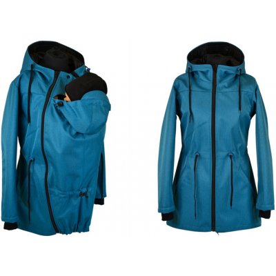 Shara softshellová nosicí parka zimní přední nošení rybí kost petrolej – Zboží Dáma