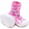 Dětská ponožkobota YO ponožky s gumovou podrážkou ponožkoboty dívčí růžové s květem
