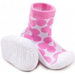 YO ponožky s gumovou podrážkou ponožkoboty dívčí růžové s květem
