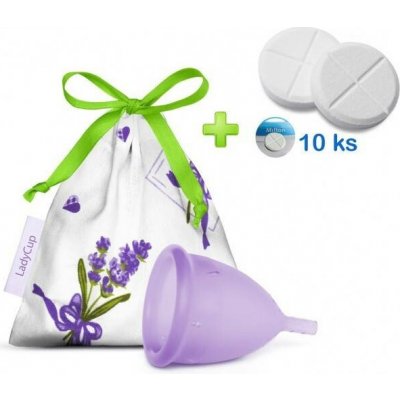 LadyCup menstruační kalíšek Dotek levandule S + tablety 10 ks – Hledejceny.cz