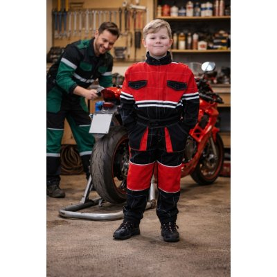 Krtex Profiduo dětská montérková kombinéza černo-červená – Hledejceny.cz
