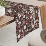 Biante bavlna běhoun Sandra SA-740 Luční kvítí na temně hnědém 35x120 cm – Sleviste.cz