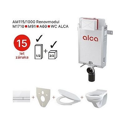 Alcadrain Renovmodul s tlačítkem M1710 SET5V1AM115/1000-WCALCA