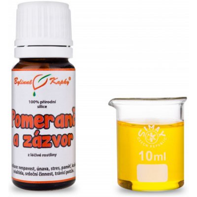 Bylinné kapky Zázvor-Pomeranč 100 % přírodní silice esenciální éterický olej 10 ml – Hledejceny.cz