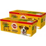 Pedigree Adult s kuřecím masem a zeleninou s hovězím masem a zeleninou s krůtím masem a mrkví s hovězím a jehněčím masem 80 x 100 g