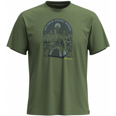 Smartwool triko Streets to Peaks Short Sleeve Graphic Tee zelená – Sleviste.cz