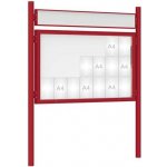 PROCITY Venkovní vitrína model 1000 21 x A4, červená, včetně sloupků a záhlaví | Zboží Auto