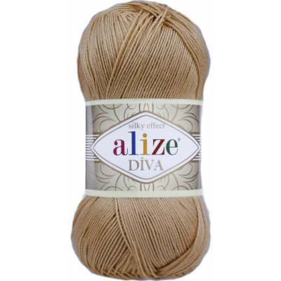 Pletací / háčkovací příze Alize DIVA 369 béžová, jednobarevná, 100g/350m – Hledejceny.cz