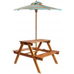 43990 vidaXL Dětský piknikový stůl se slunečníkem 79x90x60 cm masivní akácie – Hledejceny.cz