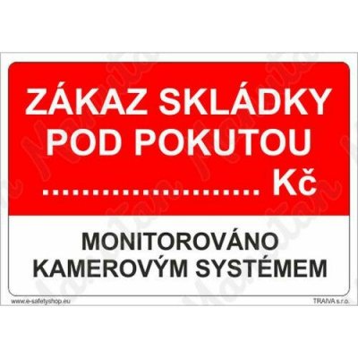 Zákaz skládky pod pokutou, samolepka 297 x 210 x 0,1 mm A4 – Sleviste.cz