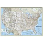 National Geographic USA - nástěnná mapa Classic 110 x 77 cm Varianta: bez rámu v tubusu, Provedení: laminovaná mapa v lištách – Hledejceny.cz