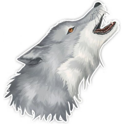 Samolepka (na auto, notebook) vlk (51) – Zboží Mobilmania
