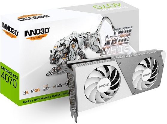 Inno3D GeForce RTX 4070 Twin X2 OC White 12GB GDDR6X N40702-126XX-185252W