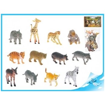Mikro Trading Zvířátka safari/ZOO mláďata plast 6,5-9 cm 12 ks