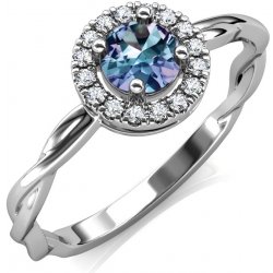 Royal Fashion stříbrný pozlacený prsten Alexandrit DGRS0023 WG