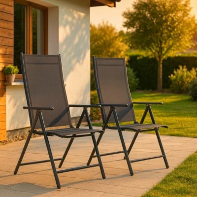 FurniGO Sada 2 křesel Calena antracit – Hledejceny.cz
