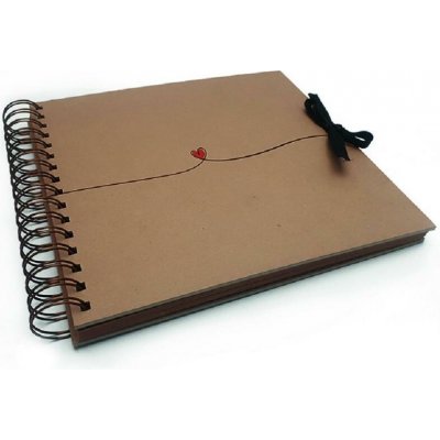 Baloušek Tisk Album/Scrapbook, 210 × 210 cm, kraft, srdce – Zboží Živě