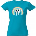 Tričko s potiskem Zdravý a veselý zub dámské Aqua – Zbozi.Blesk.cz