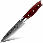 SaKuRo Víceúčelový kuchyňský nůž z damaškové oceli Red Pakka 12,7 cm – Zboží Mobilmania