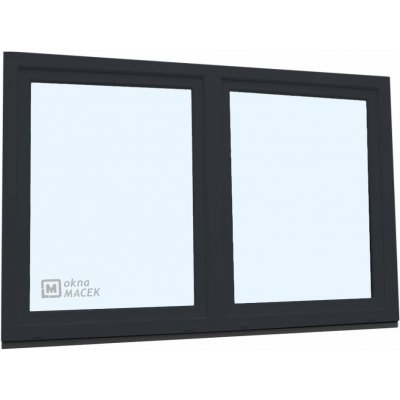 KNIPPING Plastové okno - 70 AD, 2100x1200 mm, O/OS sloupek, antracit Barva, imitace: antracit/bílá (jednostranně) – Sleviste.cz