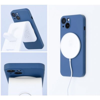 Pouzdro AppleMix Apple iPhone 14 - podpora MagSafe - silikonové - modré